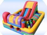 Inflatable obstacle slide
